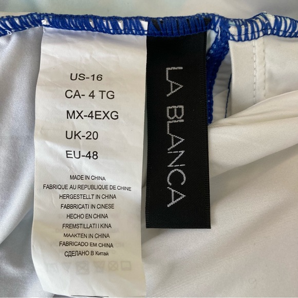 La Blanca Palm Reader Surplice One Piece Swimsuit Size 16 Neumann Marcus - Picture 4 of 8